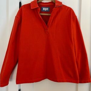 Vibrant Red V-Neck Sweater